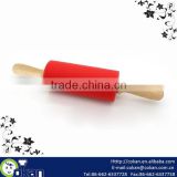 Children Silicone Rolling Pin with wooden handle CK-RP012A
