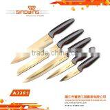 A3391 New Design Hot Sale 5pcs Stainless Steel Knife Set With Titanium Plated thumbnail-1