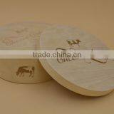Pine Wood Cheese Printed Circle Box|wooden Box thumbnail-1