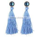 Bohemian Jewelry Big Crystal Gems With Tassel Drop Earrings for Women thumbnail-3