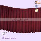 21' Burgundy Polyester Table Skirting Designs thumbnail-1