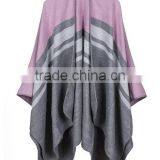 Wholesale China Factory Price Female Scarf Sewing Brim Grid Design Imitated Cashmere Material Women Shawl thumbnail-1