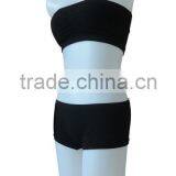 Nice Quality New Style Seamless Woman Underwear Ladies One Piece Bandeau Bra w Removable Cup Pad & Boxer thumbnail-2