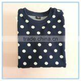Wholesale 100% Cotton Girls Dot t Shirt Navy Background White Dot t Shirt Children Casual Wear thumbnail-3