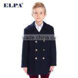 ELPA 2016 Latest Design Winter Wool Coat Dark Blue Boys Wool Overcoat With Elbow Patches thumbnail-1