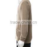 High Quality Light Weight Knitted Yellow Button-Closured Cashmere Sweater Men With Sleeve Patches thumbnail-2