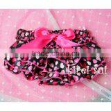 Baby Hot Pink Heart Black Satin Ruffles Panties Bloomers BSH5 thumbnail-1