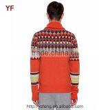 Korea Style Orange Pattern Lapel Wool Man Sweater thumbnail-2