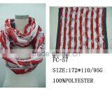 Women's Fashion Polyester Circle Loop Scarf Multicolor Stripe Halloween Skull Pattern Scarf thumbnail-1