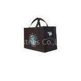 Black Recycled PET Bag, RPET Folding Shopping Bags With OEM Printed Logo thumbnail-1