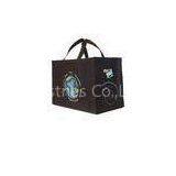 Black Recycled PET Bag, RPET Folding Shopping Bags With OEM Printed Logo