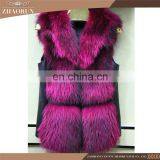 2016 Wholesale New Fur Garment Real Raccoon And Sheep Skin High Quality Fur Vest For Women thumbnail-3