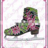 Aidocrystal New Style Flower Pattern Crystal Bling Ice Skating Shoes,figure Skate Ice Dancing Shoes thumbnail-5