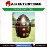 Antique Leather Vintage Rugby Ball with Custom Printed Logo