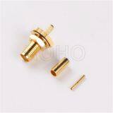Gold Plated Female Jack Bulkhead Solder RF SMA Connector for Rg405 Cable thumbnail-2
