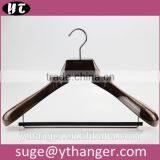 WSL013 Sshiny Uit Hanger With Locking Bar Shine Brown Wood Hangers for Clothes thumbnail-2