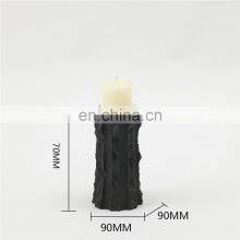 Minimalist Ceramic Cylinder Black White Candle Holder for Home thumbnail-4