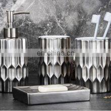 Special Surface Ceramic Bathroom Accessories Set New Shape Bathroom Sets Top Quality Household Marble Bathroom Set thumbnail-5