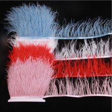 4-6inch Ostrich Feather Trims Colorful Fringe Ostrich Feathers Trimming for Clothes Decoration thumbnail-3
