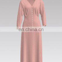 2022 Best Sale Pink Color Light Seersucker Check Design thumbnail-2