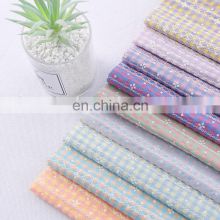 40 colorful plaid printed cloth plain weave polyester cotton fabric spring and summer children's overalls dress mosquito pants f
