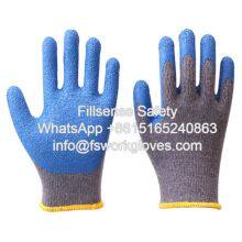 10Gauge 2Yarn Polycotton Liner Palm Crinkle Latex Coated Gloves Latex Dipped Gloves Latex Coated Cotton Gloves thumbnail-2
