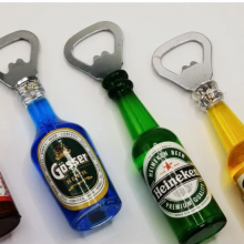 Factory Price Wholesale Fashion 3D Home Decorations Fridge Magnet Refrigerator Sticker Custom Stainless Steel Zinc Alloy Beer Bottle Opener