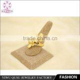 2015 Yiwu New Products Gold Plated Ring With Two Engrave Pattern Butterfly Shape thumbnail-2