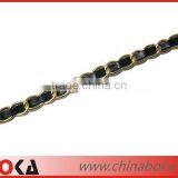 Fashion pu Leather Lace Trim With Chains