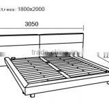 Noble White Leather Bed With Long Headboard , Elegant European Design Home Furniture Cheap White Leather Bed thumbnail-2