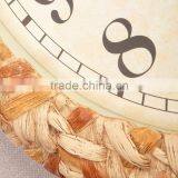 18 Inch Retro Home Decor Rattan Women Modern World Clock thumbnail-4