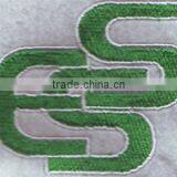 China factory supplier Top sale ESS letter design customized jersey embroidery patches,appliques for clothing