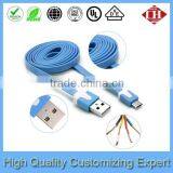 Colored Flat Noodle Micro Usb Charging Cable for Mobile Phone 1M 2M 3M thumbnail-3