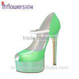 Peeptoe Patent Leather Ankle Strap Custom Design Fancy Ladies Shoes thumbnail-3