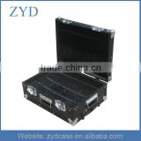 Aluminum precise instrument equipment box black tool case with wheels, ZYD-FL298