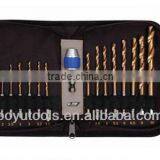 16pc H.S.S. Titanium Drill With Hex Shank