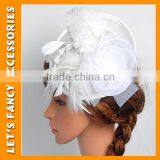 PGHD0329 Feather Hair Clip Mini Top Hat Hair Accessories Bridal Flower Hair Clip thumbnail-4