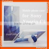 Transparent TPU coloured drawing or pattern pu cases back cover for Sony Xperia c5