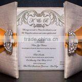 Gatefold Gatefold Wedding Silk Invitations Customized With Pocket