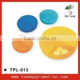 Hot Sale Cheap Round Shape Plastic Pill Box With Lock 3 Compartments thumbnail-1