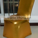 Gold metallic spandex chair cover for weddings