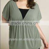 Women Plus Size Tunics Cotton Rayon Spandex Shirt thumbnail-1