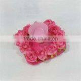 Pink glass candleholder