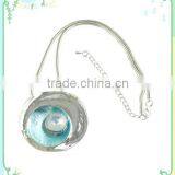 2015 Flexible Sanke Chain Oil Bule Necklace With Stone Alloy Circles thumbnail-1