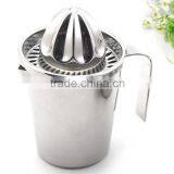 Stainless Steel Manual Juicer Fruit Lemon Lime Orange Squeezer with Container Juicer Strainer