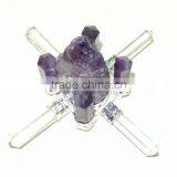 Rough Amethyst Cone Crystal Amethyst 8-Point Energy Generator Tool