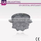 G9 Clear Lotus Crystal Down Lights /Spotlight With Chrome Base thumbnail-2