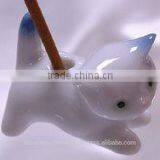 Japanese Arita Ware (porcelain) Incense Stand, Cat thumbnail-1