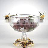 RORO Chanson enamel home deco pewter craft decorative crystal fruit holder plate