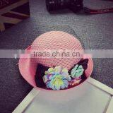 Factory Wholesale Handmade High Quality Beach Sun Hat Original Selling Flower Latest 2016 Straw Hat Wholesale thumbnail-6